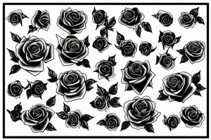 Trans sign wrapped in black roses tattoo idea