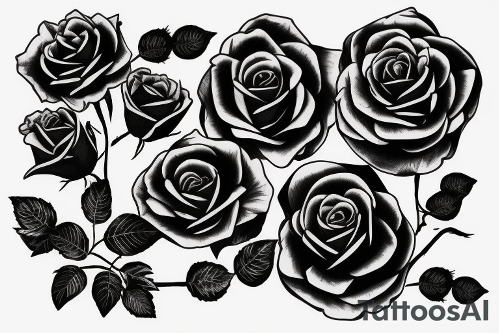 Trans sign wrapped in black roses tattoo idea