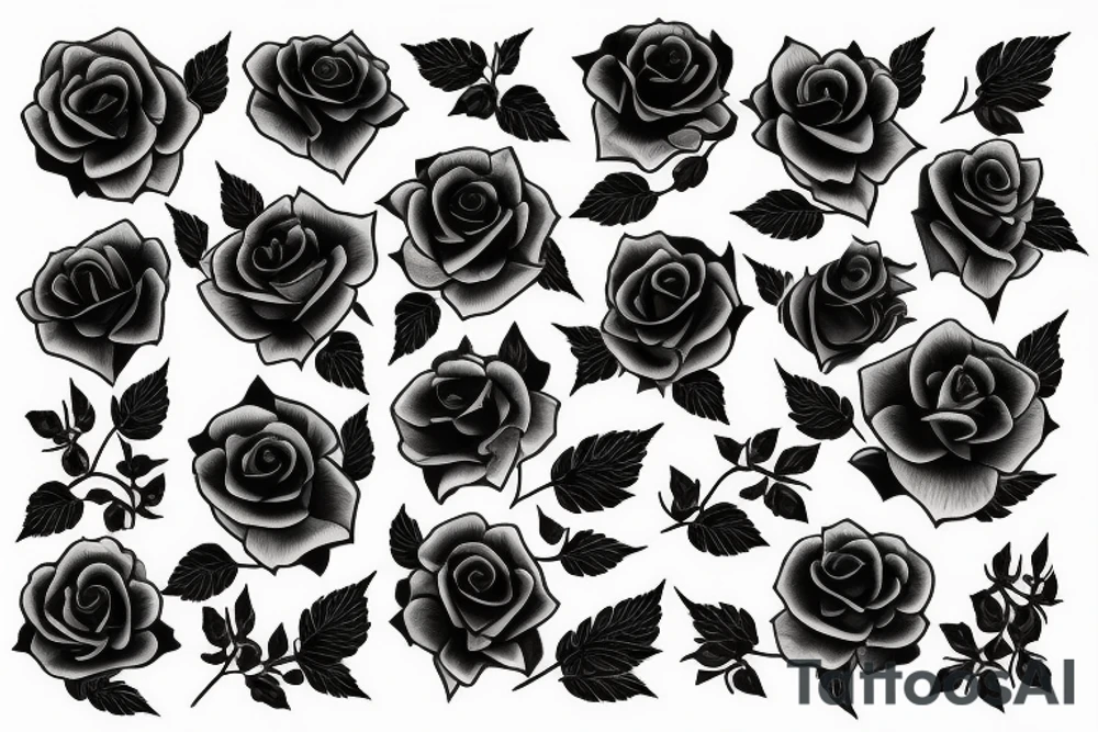 Transgender sign wrapped in black roses tattoo idea