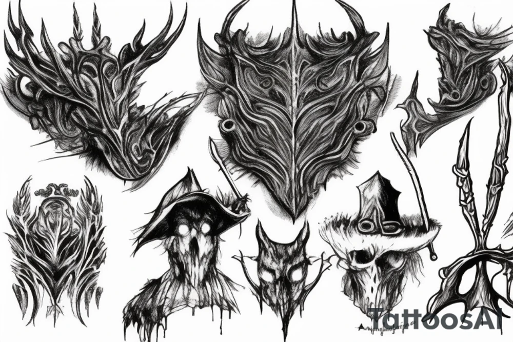 bloodborne hunter in hunter's dream with amygdala tattoo idea