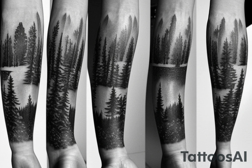 Minnesota winter landscape tattoo idea