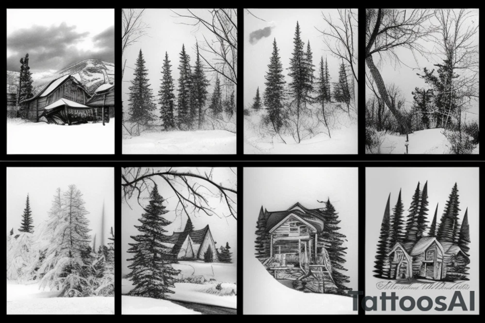 Minnesota winter landscape tattoo idea