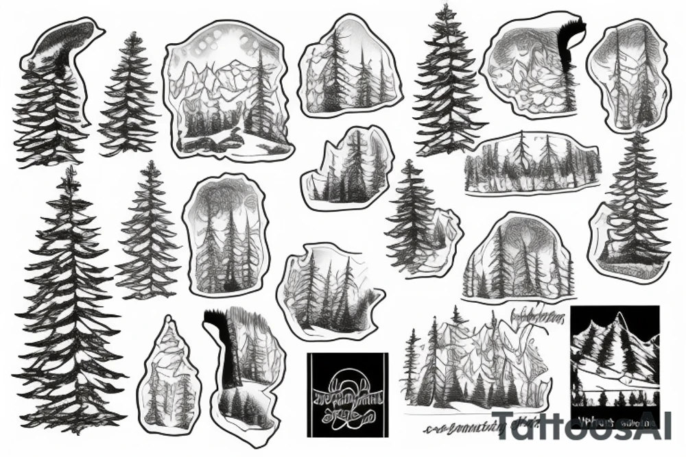 Minnesota winter landscape tattoo idea