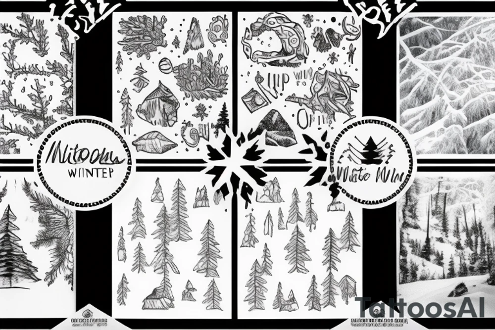 Minnesota winter landscape tattoo idea