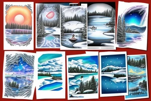 Minnesota winter lake landscape tattoo idea