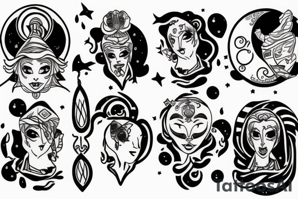 Head in the moon tattoo idea