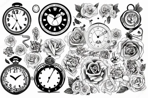 Clock without needles tattoo idea