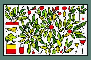 3 people's under olive tree with colors of green yellow red tattoo idea