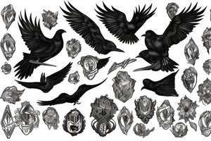 raven with Psalm 139:8 tattoo idea