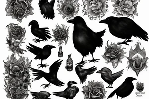 raven with Psalm 139:8 tattoo idea
