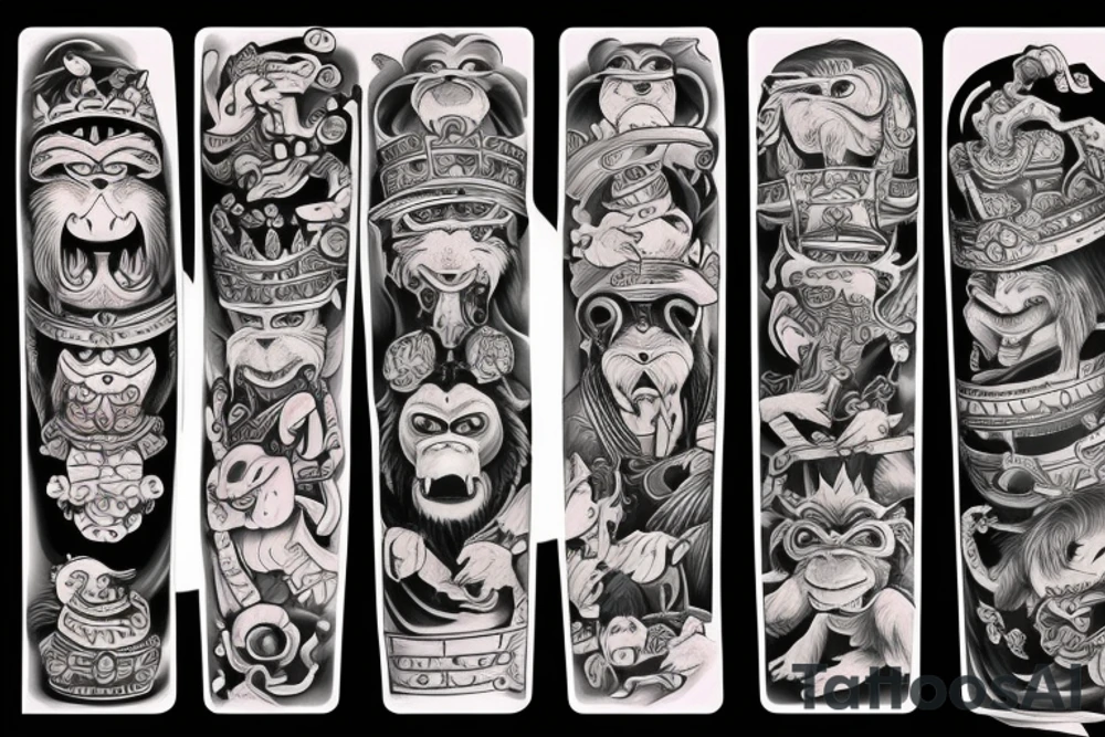 king of monkey tattoo idea