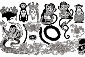 king of monkey tattoo idea