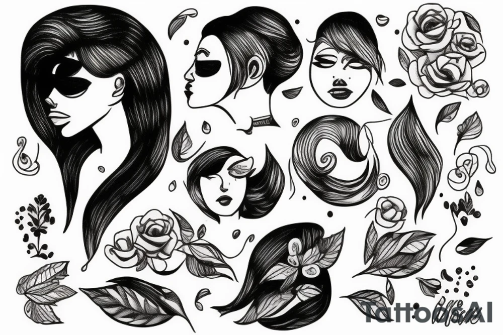 A Woman without eyes tattoo idea