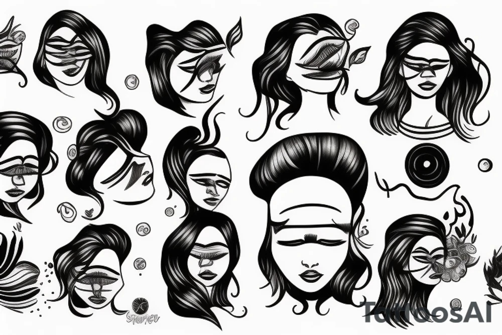 A Woman without eyes tattoo idea