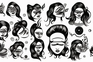 A Woman without eyes tattoo idea