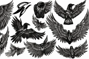 Raven wings tattoo idea