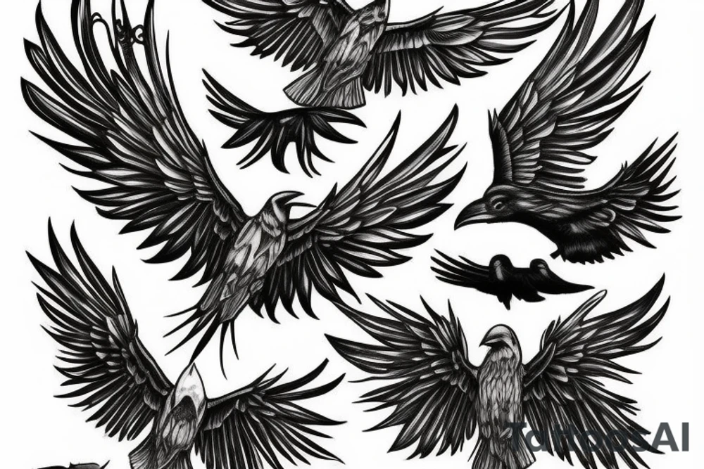 Raven wings tattoo idea