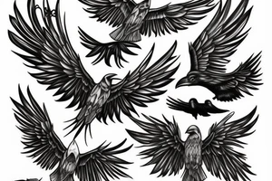 Raven wings tattoo idea
