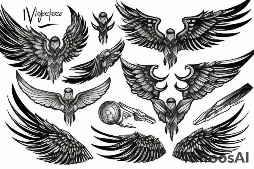 Valkyrie wings tattoo idea