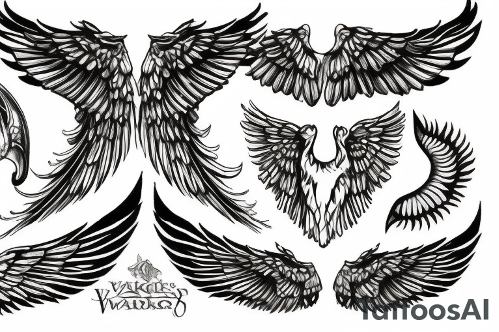 Valkyrie wings tattoo idea