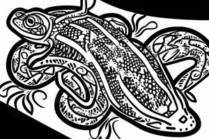 Gecko with no tail, spelled out in the word Grow tattoo idea