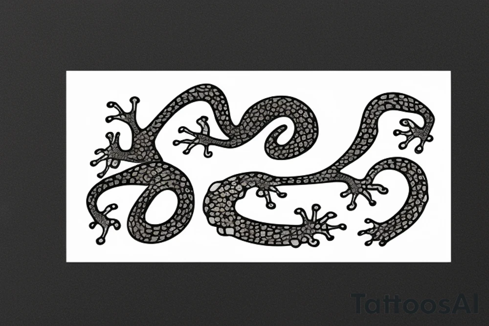 Gecko with no tail, spelled out in the word Grow tattoo idea