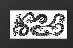 Gecko with no tail, spelled out in the word Grow tattoo idea