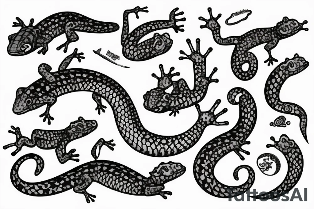 Gecko with no tail tattoo idea
