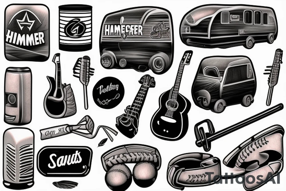 Softball
Music note
Hammer
Camping trailer tattoo idea