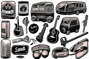 Softball
Music note
Hammer
Camping trailer tattoo idea