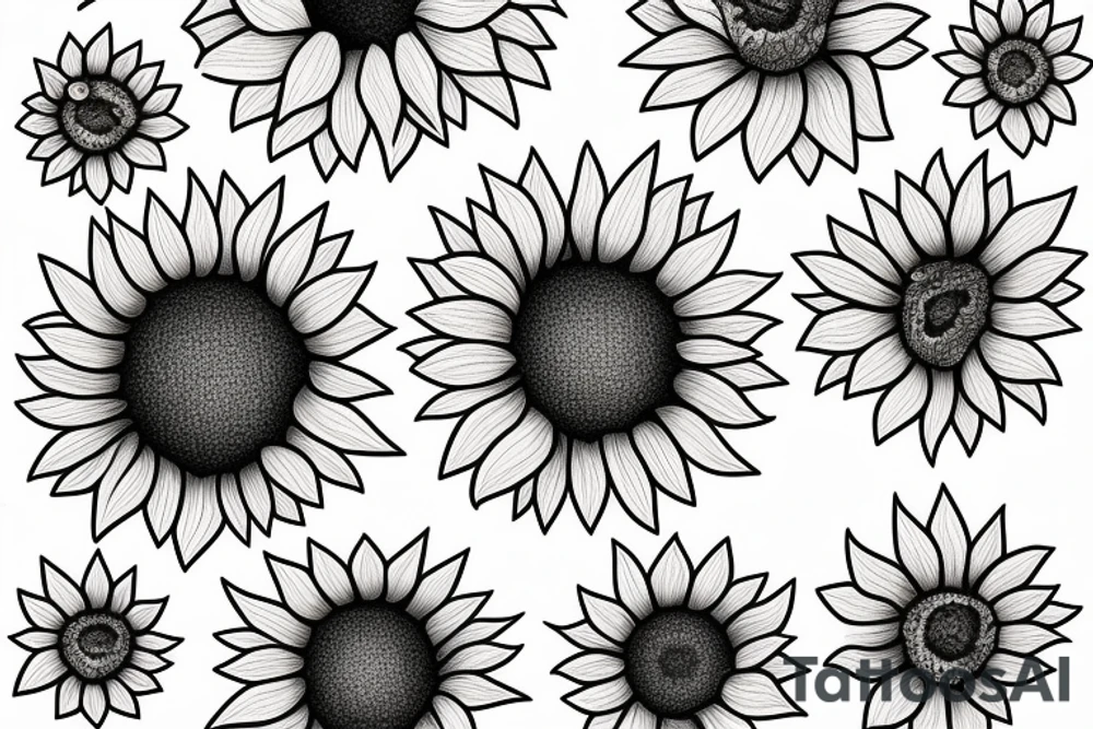 Sunflower with bees tattoo idea