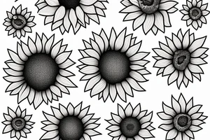 Sunflower with bees tattoo idea