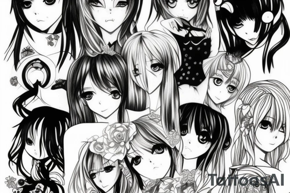 Anime girl tattoo idea