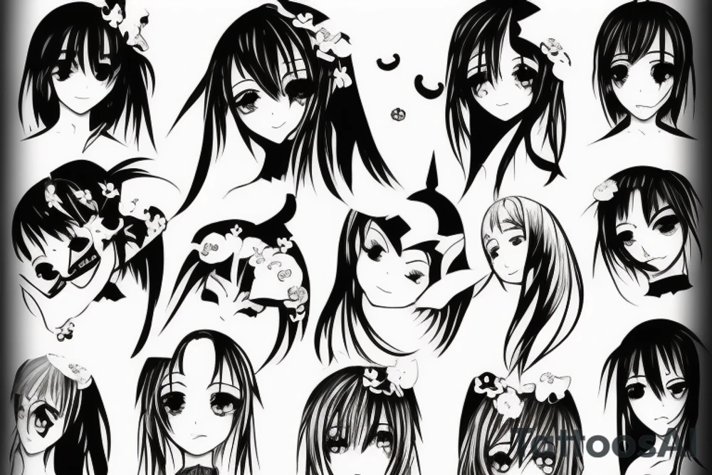 Anime girl tattoo idea