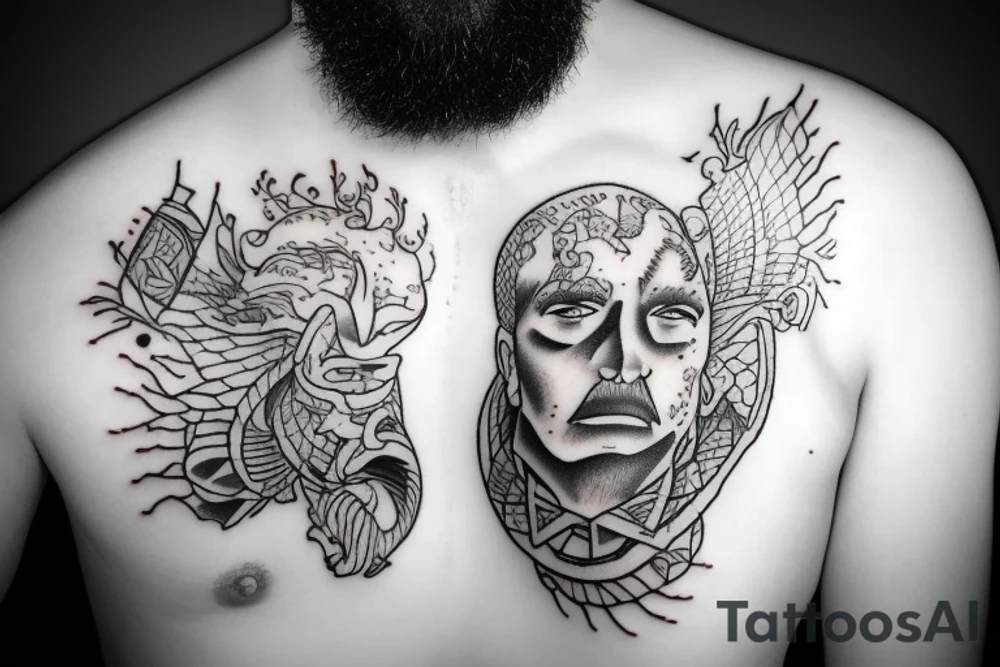 lonely and helpless man who doesn't enjoy life tattoo idea