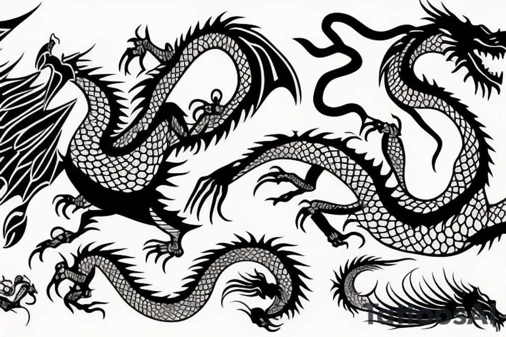 dragon flying up tattoo idea