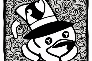 little sad frog in a hat smoking cigarette tattoo idea