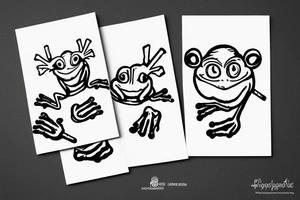 little sad frog smoking cigarette tattoo idea