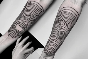 Fine line mother and son inspired tattoo tattoo idea