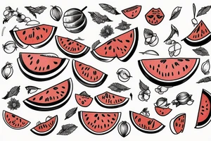 Stitch eating water melon tattoo idea