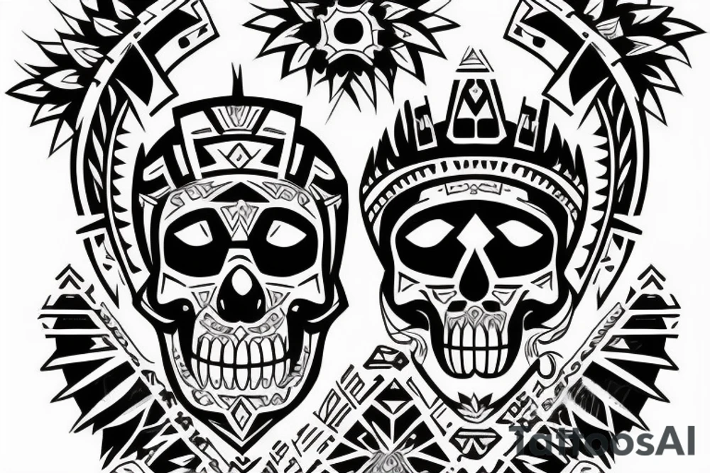 Aztec skull tattoo idea