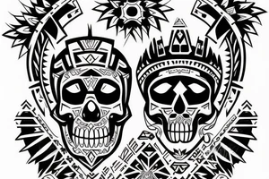 Aztec skull tattoo idea