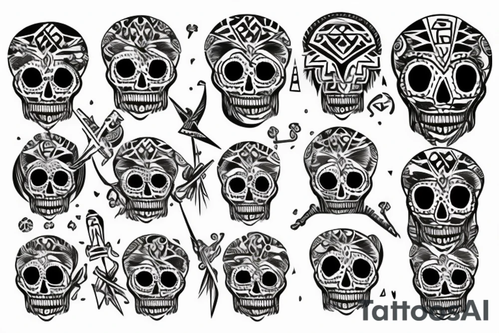 Aztec skull tattoo idea