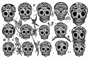 Aztec skull tattoo idea