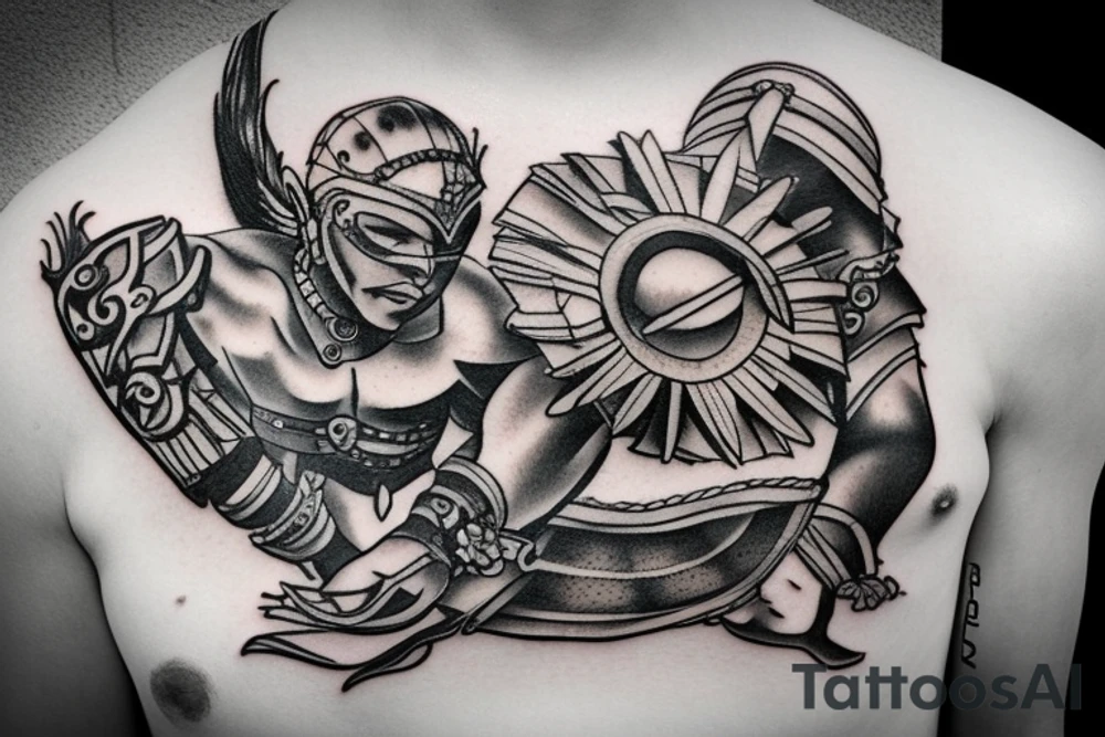Gladiator in arena tattoo idea