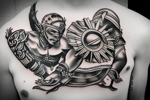 Gladiator in arena tattoo idea