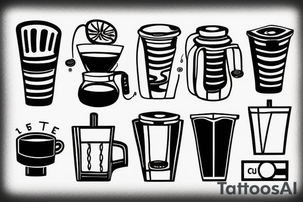 Filter coffee minimalistic tattoo idea