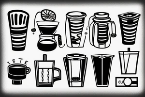 Filter coffee minimalistic tattoo idea