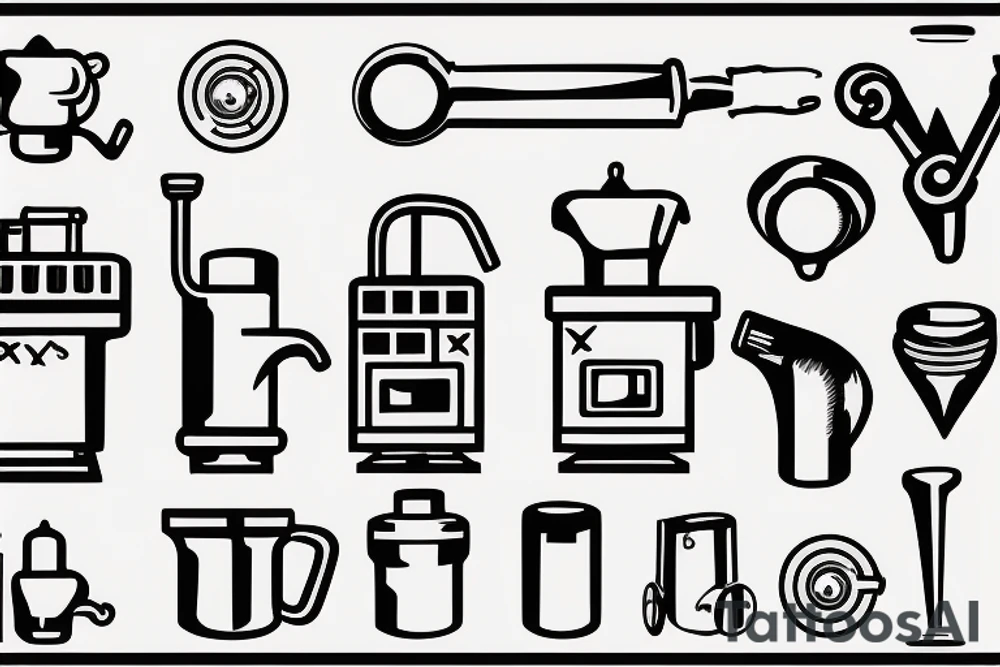 Handle of a portafilter machine tattoo idea