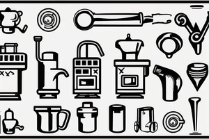 Handle of a portafilter machine tattoo idea